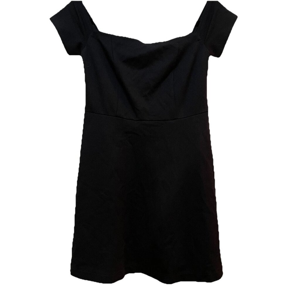 FREE PEOPLE Black Mambo Off-the-Shoulder Side Pockets LBD Mini Dress Sz S